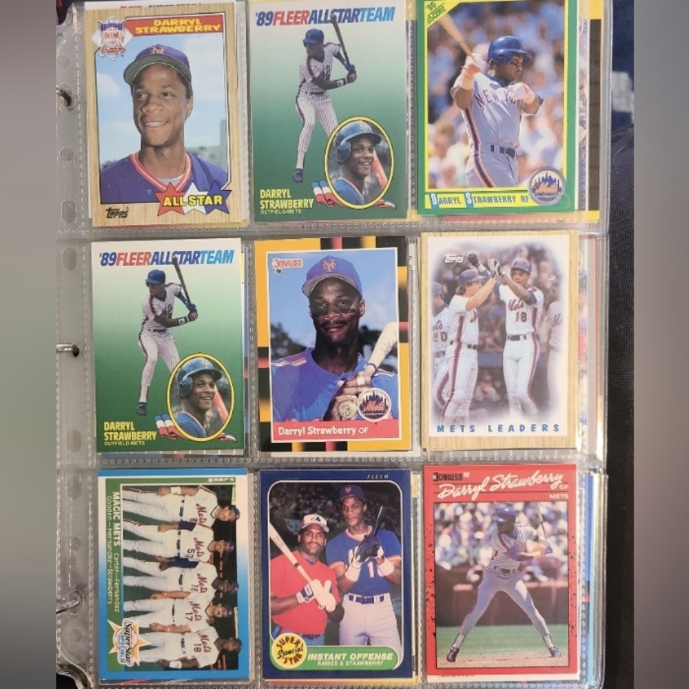 Collection of Darrell Strawberry baseball cards total of 54 cards